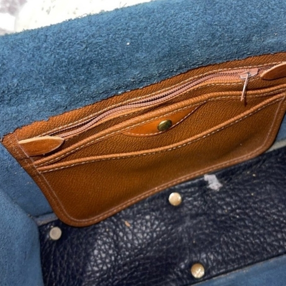 HOST PICK 4X'S...VINTAGE DOONEY & BOURKE BLUE/TAN CROSSBODY - Picture 11 of 11